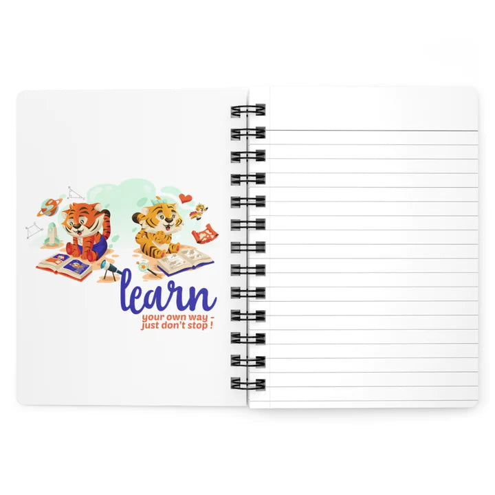 ConnectingHope Lined Hardcover Notebook - Learn Your Own Way Journal Kai & Kika Spiral Notebook - 5" x 7" Mini Spiral Bound Notebooks for Fitness, Diets, School, Work, To-Do Lists, and More