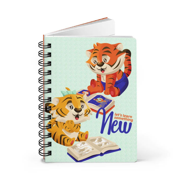 ConnectingHope Lined Hardcover Notebook - Learn Something New Kai & Kika Journal Notebook - 5" x 7" Mini Spiral Bound Notebooks for Fitness, Diets, School, Work, To-Do Lists, and More