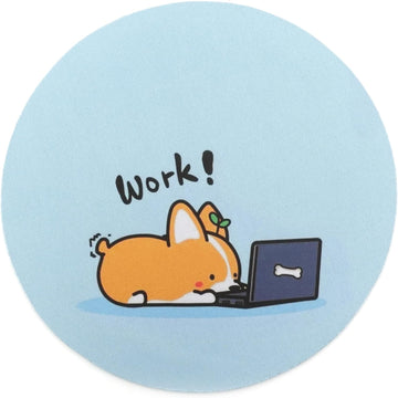 Adorable Corgi Mouse Pad - Work! Cute Motivational Puppy