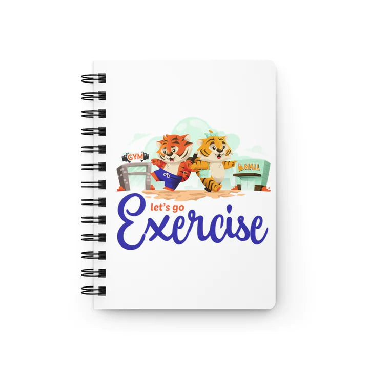 ConnectingHope Lined Hardcover Notebook - Let's Go Exercise Journal Kai & Kika Spiral Notebook - 5" x 7" Mini Spiral Bound Notebooks for Fitness, Diets, School, Work, To-Do Lists, and More