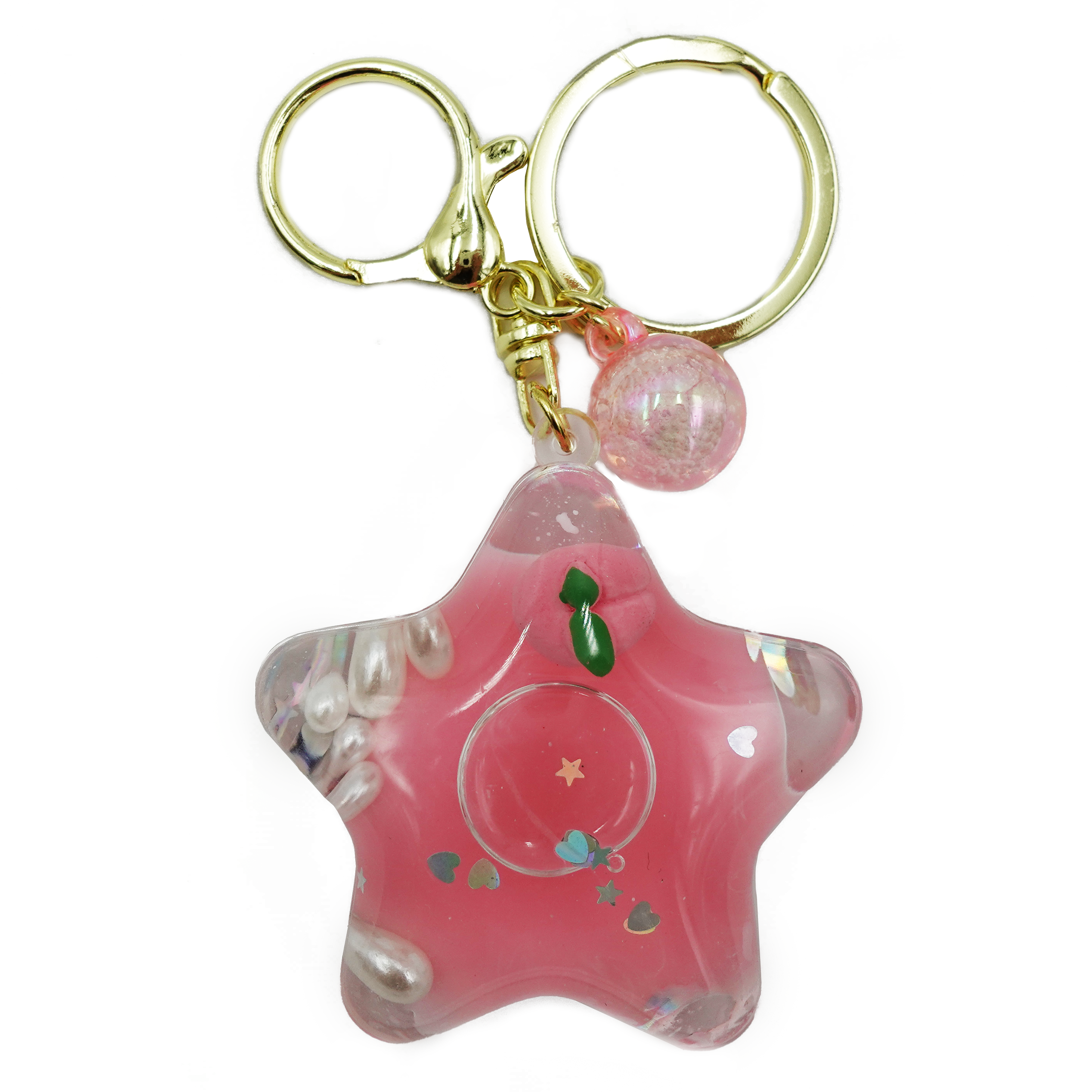 Miniature Peach Beverage Keychain / Key Ring Accessories for Luggage, Car keys, Handbags, Wallets, Airpods