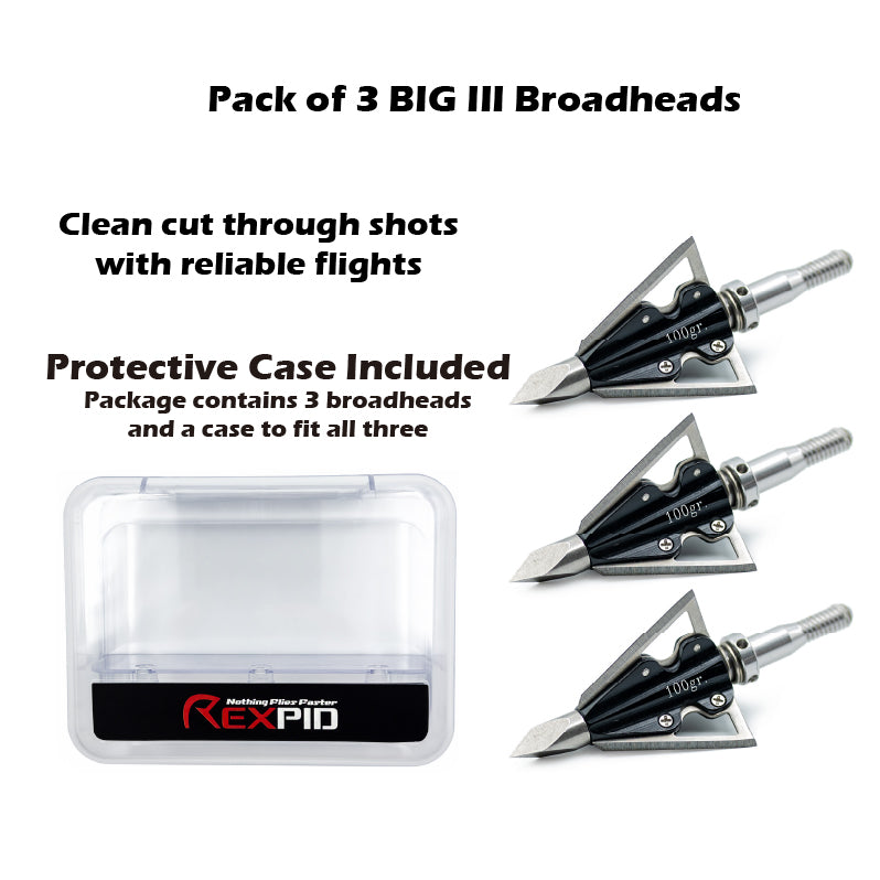 REXPID BIG III |Fixed 100 Gr Broadheads - Unmatched Precision & Power