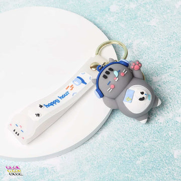 PeppermintOne Happy Hour Snoozing & Grooving Cat Keychain