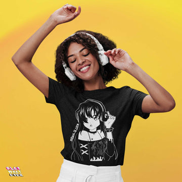 PlayWhatever Music is Life Anime Goth T-Shirt