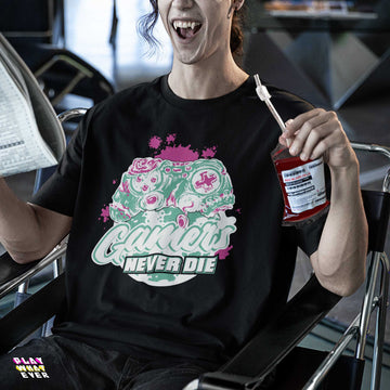 PlayWhatever Never Die Zombie Controller Shirt