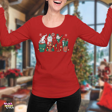 PlayWhatever Holiday Drinks Fun Long Sleeve T-Shirt