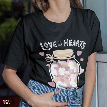 PlayWhatever Love in Our Hearts Cute Cat Jar T-Shirt