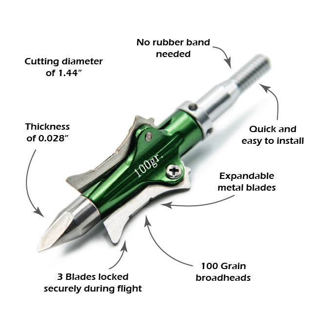 REXPID 3 | Mechanical Broadheads for Crossbows - 100 & 125 Grains