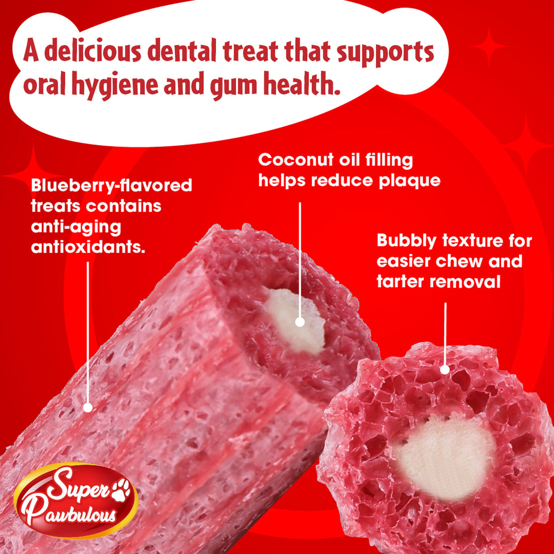 Super Paw Dental Chew - Blueberry Flavor