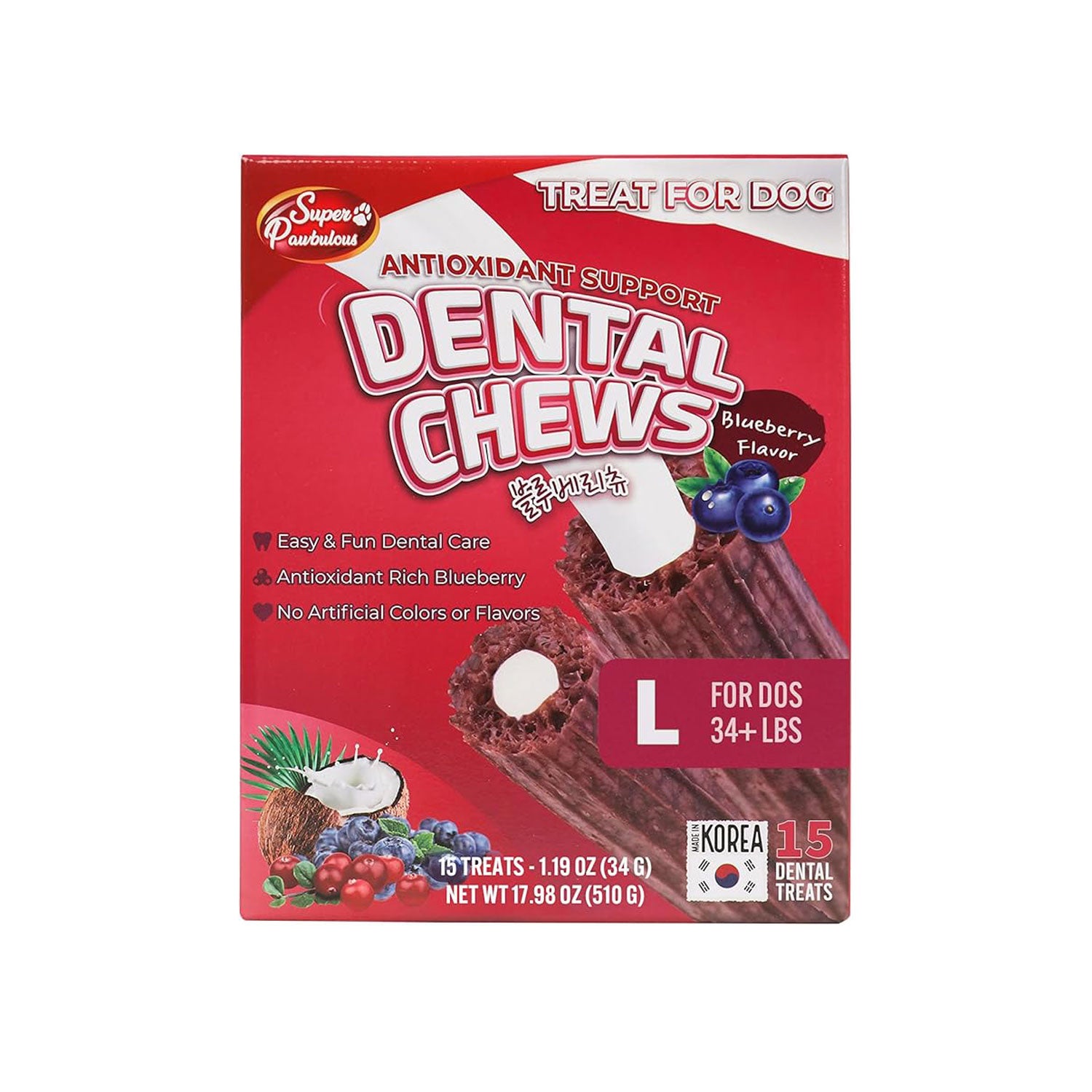 Super Paw Dental Chew - Blueberry Flavor
