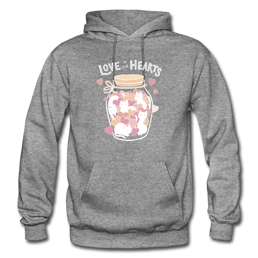PlayWhatever Love in Our Hearts Cute Cat Jar Hoodie