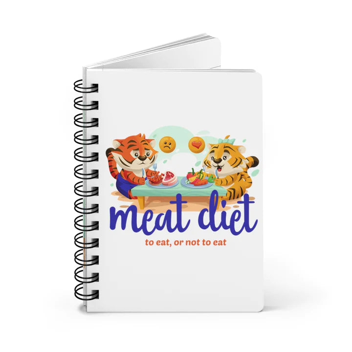 ConnectingHope Lined Hardcover Notebook - Meat Diet Kai & Kika Journal Notebook - 5" x 7" Mini Spiral Bound Notebooks for Fitness, Diets, School, Work, To-Do Lists, and More
