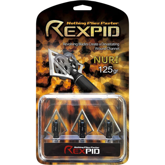 NURI - Fixed Broadheads for Crossbow Hunting - Rotary Wing Blades - Enhanced Penetration & Deeper Wound Channel
