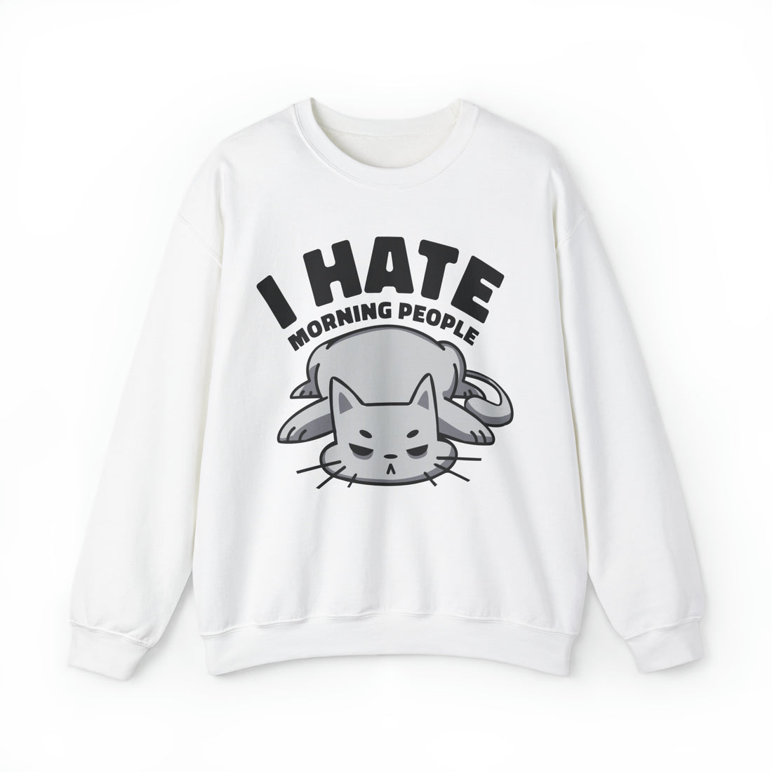 PeppermintOne Lazy Cat I Hate Morning People Funny Sweatshirt