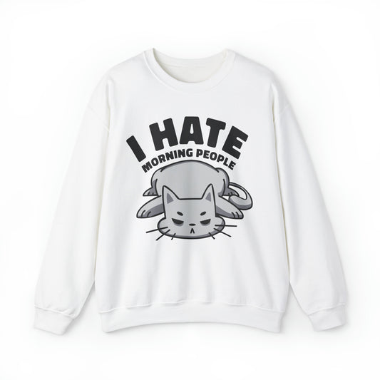 PeppermintOne Lazy Cat I Hate Morning People Funny Sweatshirt