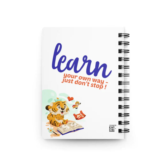 ConnectingHope Lined Hardcover Notebook - Learn Your Own Way Journal Kai & Kika Spiral Notebook - 5" x 7" Mini Spiral Bound Notebooks for Fitness, Diets, School, Work, To-Do Lists, and More