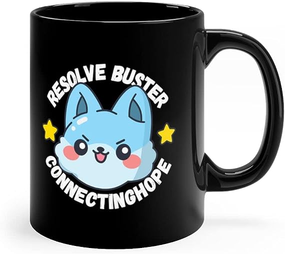 ConnectingHope Ceramic Motivational Mugs (11 oz) - Resolve Buster Black Mug - C Handle Novelty Drinking Cups for Coffee, Tea, and Hot Chocolate - Great Gifts for Home and Office