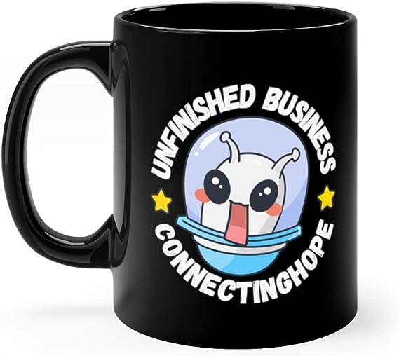 ConnectingHope Ceramic Motivational Mugs (11 oz) - Unfinished Business Black Mug - C Handle Novelty Drinking Cups for Coffee, Tea, and Hot Chocolate - Great Gifts for Home and Office