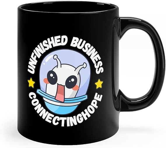 ConnectingHope Ceramic Motivational Mugs (11 oz) - Unfinished Business Black Mug - C Handle Novelty Drinking Cups for Coffee, Tea, and Hot Chocolate - Great Gifts for Home and Office