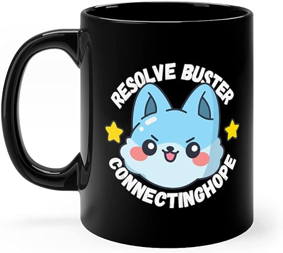 ConnectingHope Ceramic Motivational Mugs (11 oz) - Resolve Buster Black Mug - C Handle Novelty Drinking Cups for Coffee, Tea, and Hot Chocolate - Great Gifts for Home and Office