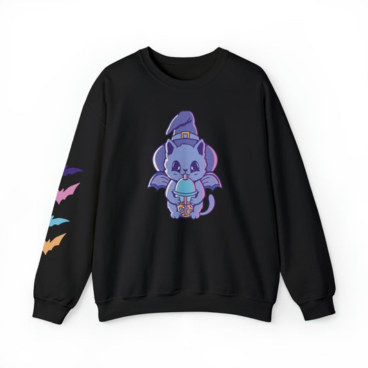 PeppermintOne Eyeball Bubble Tea Witch Cat Sweatshirt