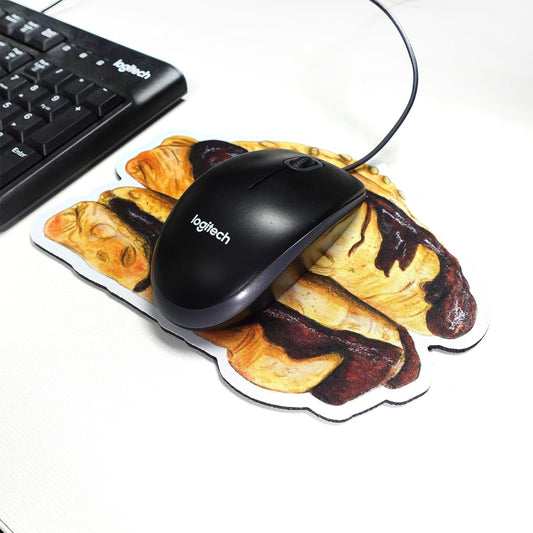 Chocolate Croissant Bread Mouse pad, Cute Funny Gift Non-Slip Rubber Mouse Mat for Desk and Laptop Computer