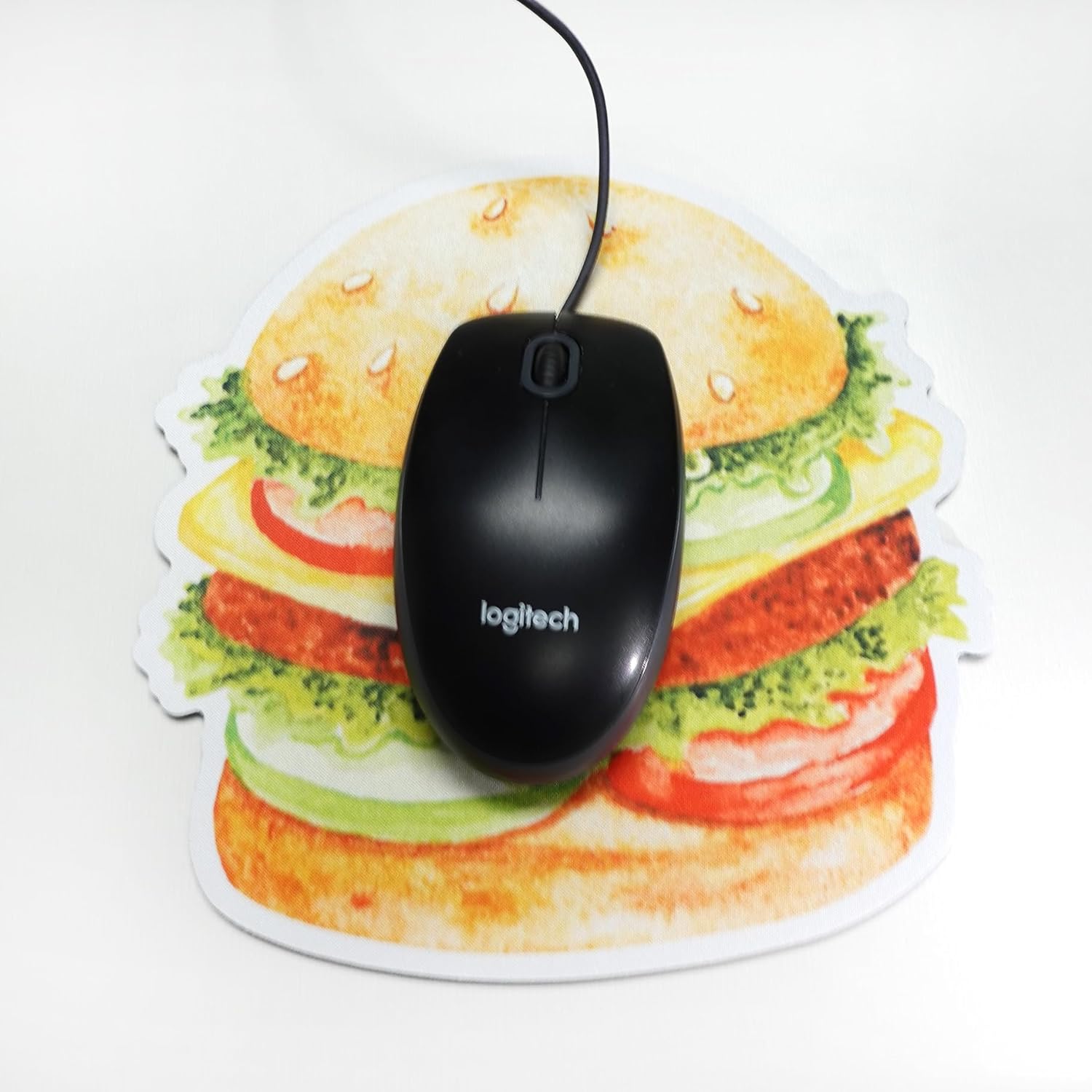 Burger Mouse pad, Cute Funny Gift Non-Slip Rubber Mouse Mat for Desk and Laptop