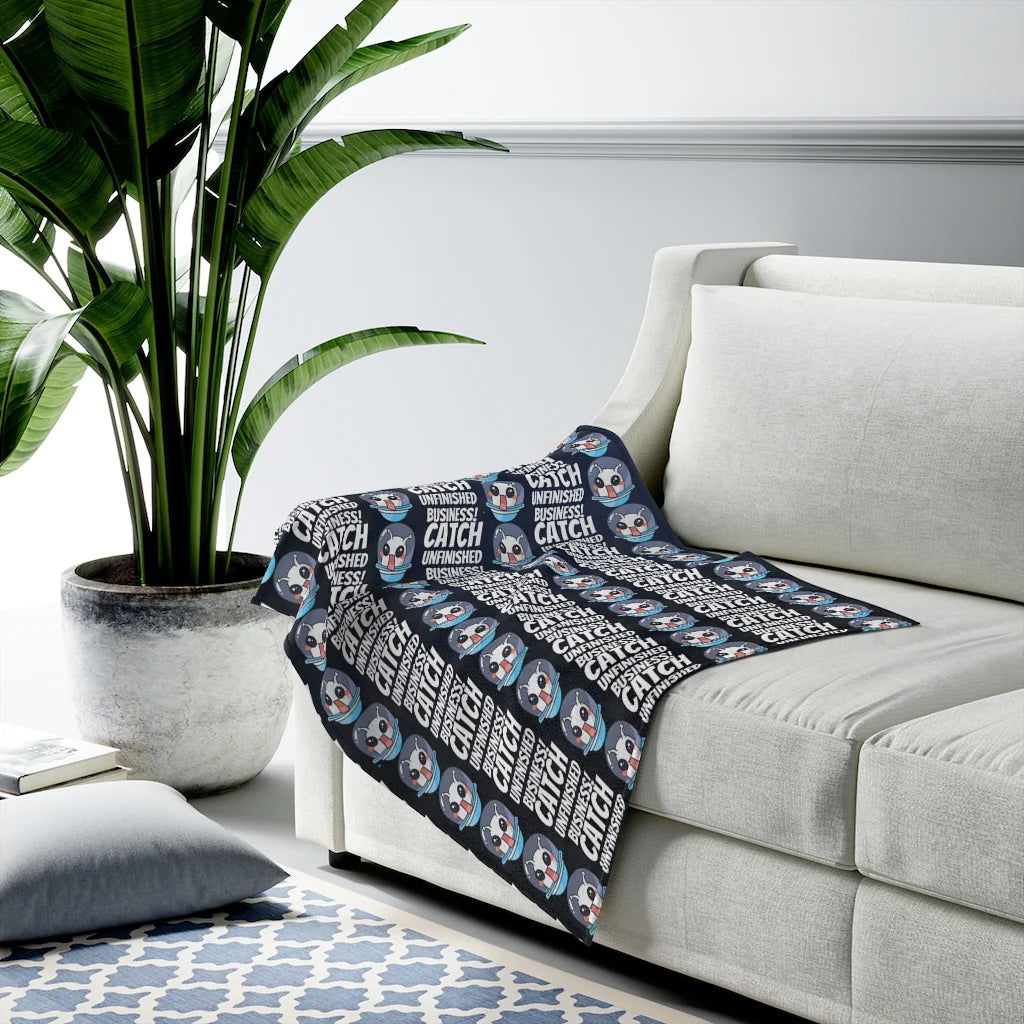 PeppermintOne Catch Unfinished Business Velveteen Blanket