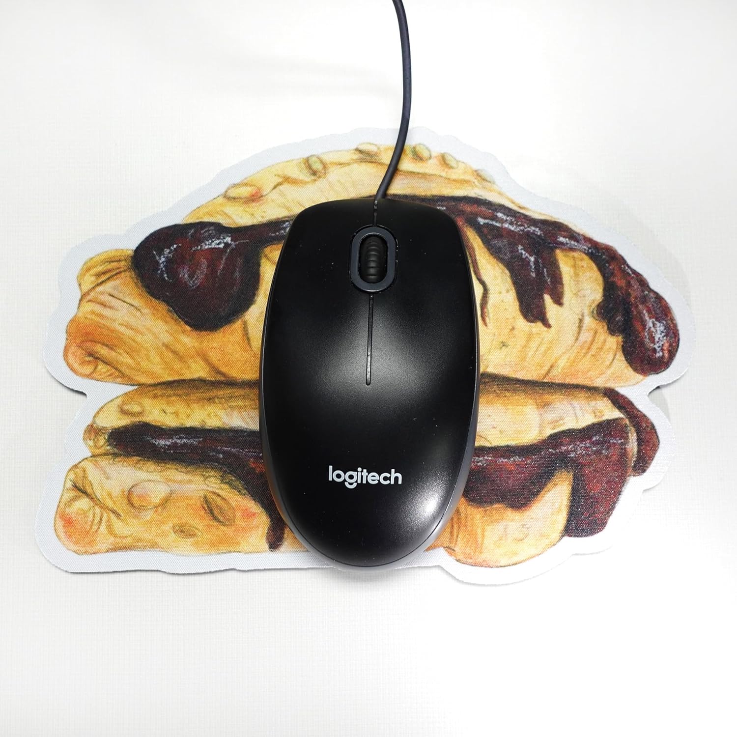 Chocolate Croissant Bread Mouse pad, Cute Funny Gift Non-Slip Rubber Mouse Mat for Desk and Laptop Computer