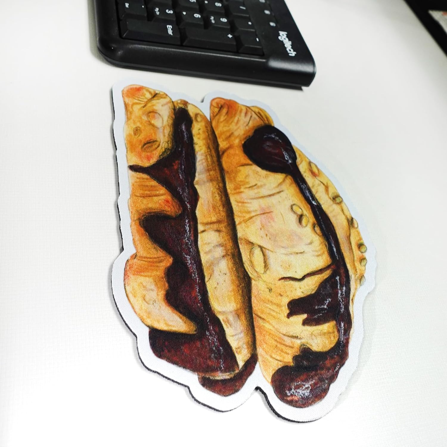 Chocolate Croissant Bread Mouse pad, Cute Funny Gift Non-Slip Rubber Mouse Mat for Desk and Laptop Computer