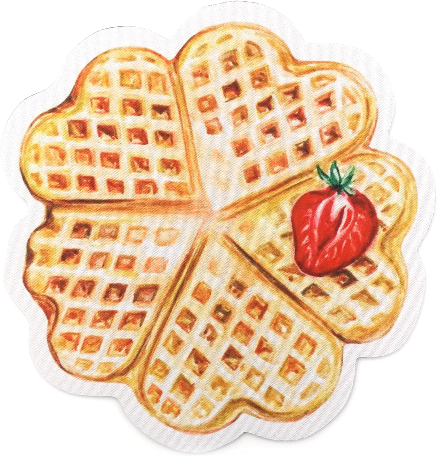 Waffle Strawberry Mouse pad, Cute Funny Gift Non-Slip Rubber Mouse Mat for Desk and Laptop