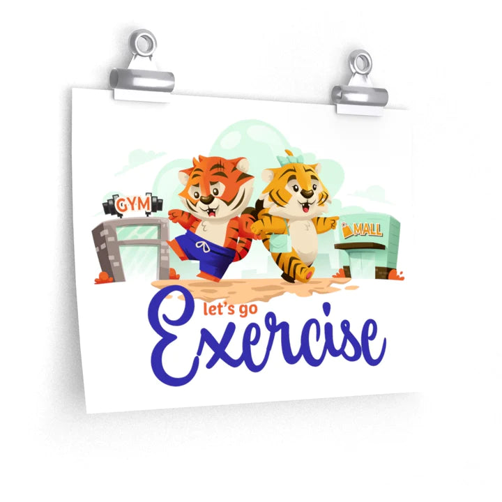 ConnectingHope Motivational Posters -  Let's Go Exercise, Fitness Wall Art - Great Aesthetic Decorations for Offices, Bedrooms, Classrooms, and More