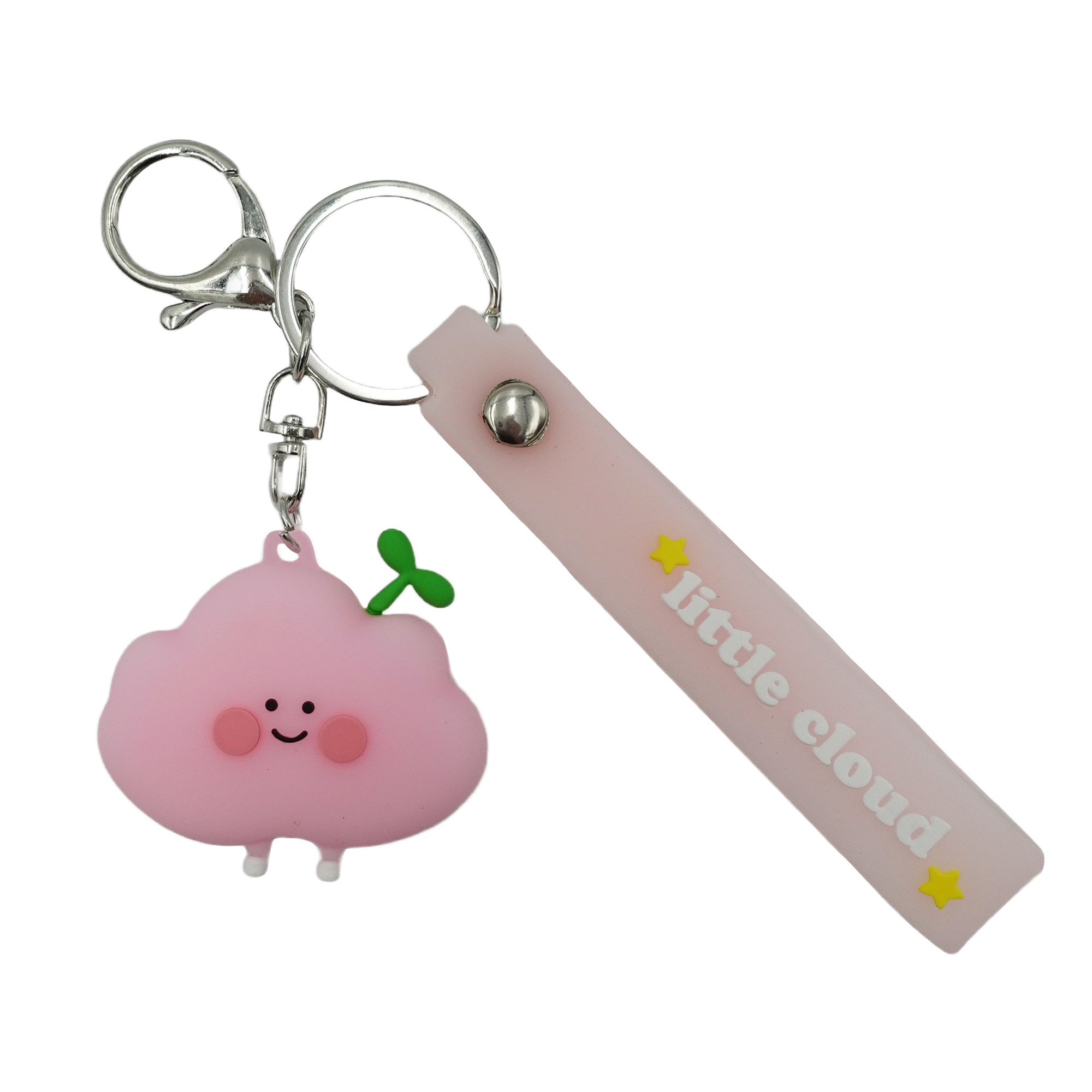 Pink Sprout Cloud Keychain / Key Ring Accessories for Luggages, Car keys, Handbags, Wallets, Airpods