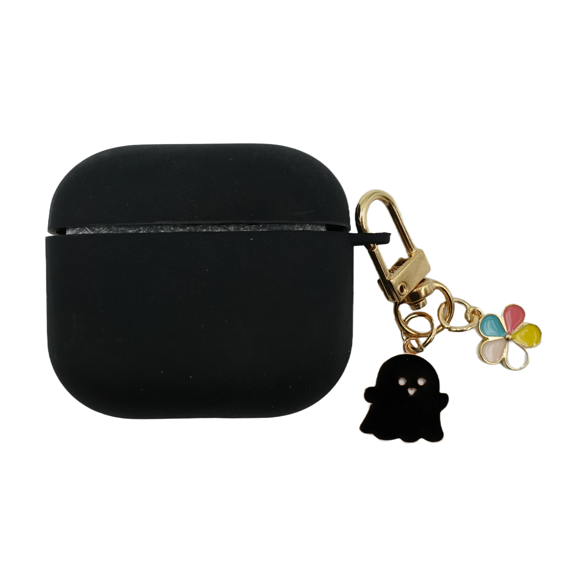 Black Airpods 3rd Generation Protective Case Cover (TPU) for Apple with Black Ghost Keychain