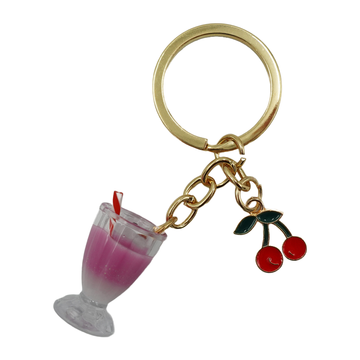 Cherry Shake Keychain / Key Ring Accessories for Luggages, Car keys, Handbags, Wallets, Airpods