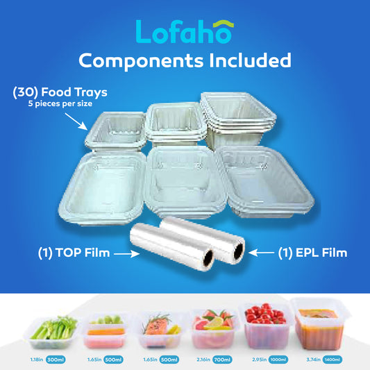 Vacuum Seal Containers  – 30 BPA-Free Food Trays with Leak-Proof & Easy-Peel Films