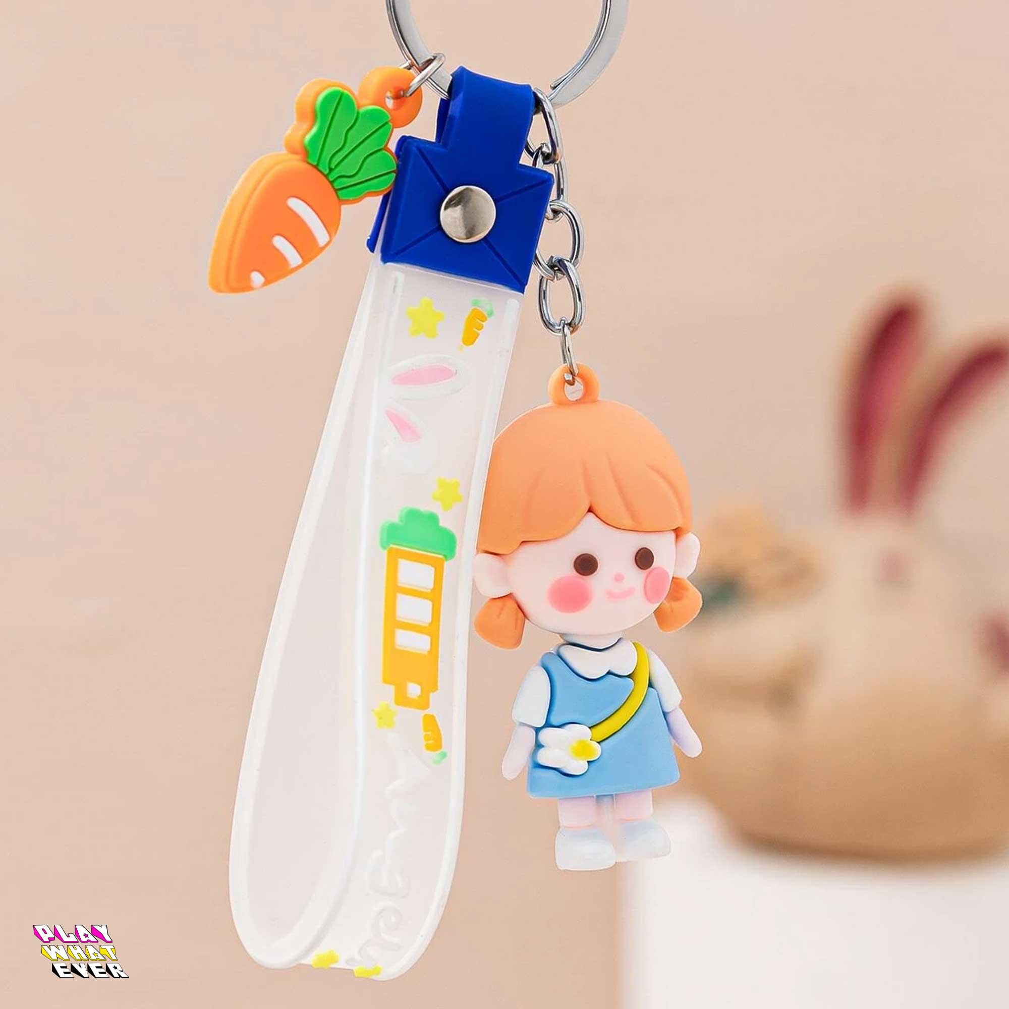 PeppermintOne Sweet Angela Loves Rabbits Keychain