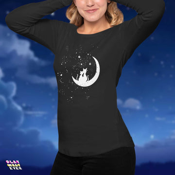 PeppermintOne Moonlight Cat Love Long Sleeve T-Shirt