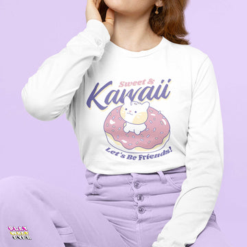 PlayWhatever Let's Be Friends Meow Kawaii Long Sleeve T-Shirt