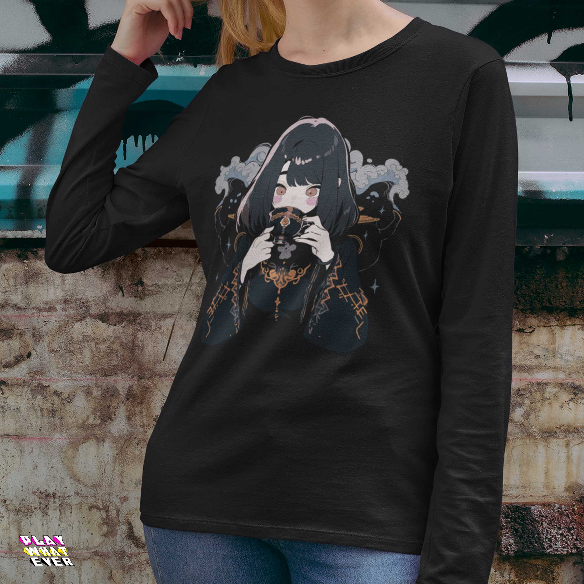 PlayWhatever Tea is Life Anime Girl Long Sleeve