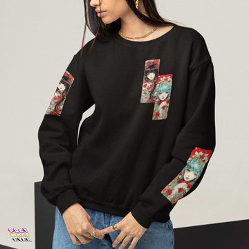 PeppermintOne Patchwork Beautiful Maidens of the Holidays Anime Sweatshirt