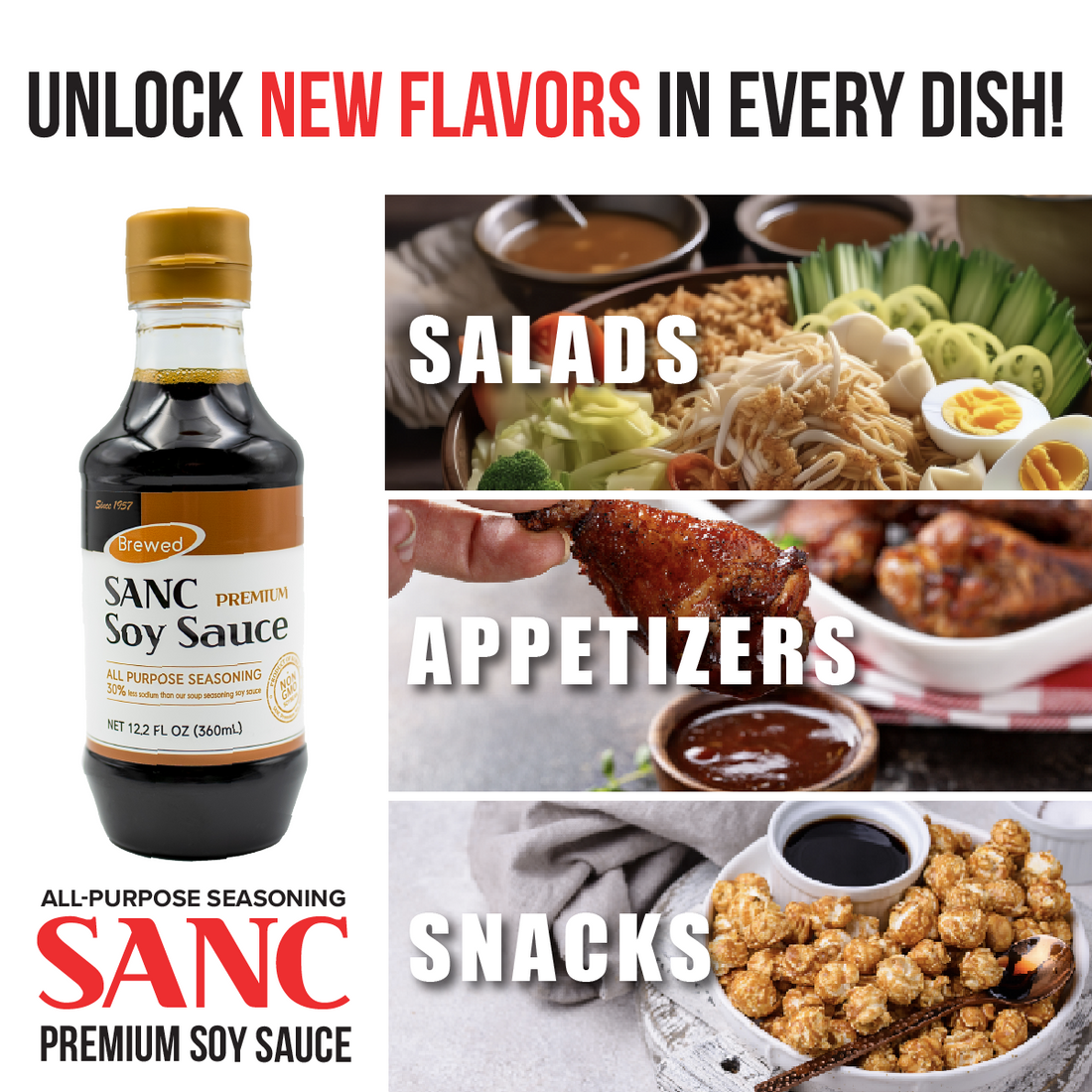 SANC Premium Soy Sauce - Naturally Fermented & Aged