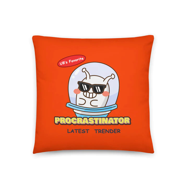 ConnectingHope Decorative Throw Pillows - Procrastinator Unfinished Business Latest Trender Alien Couch Cushion - 18" x 18" / 22" x 22" Soft Pillow Inserts with Case