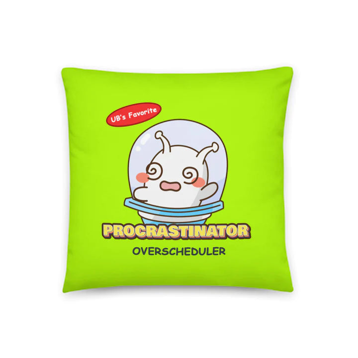 ConnectingHope Decorative Throw Pillows - Procrastinator Unfinished Business Overscheduler Alien Couch Cushion - 18" x 18" / 22" x 22" Soft Pillow Inserts with Case