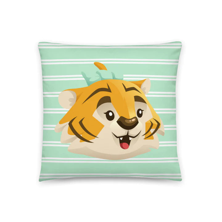 ConnectingHope Decorative Throw Pillows - Kika The Tiger Couch Cushion - 18" x 18" / 22"X22" Soft Pillow Inserts with Case - Machine Washable Sofa Pillows with Hidden Zipper