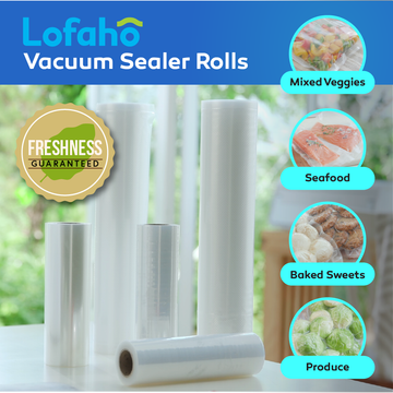 Lofaho Vacuum Sealer Rolls for custom fit airtight food storage