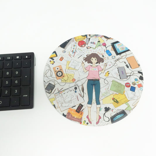 Moon Stars Celestial Pattern Design Mouse pad, Cute Gift Non-Slip Rubber Mouse Mat for Desk and Laptop Computer