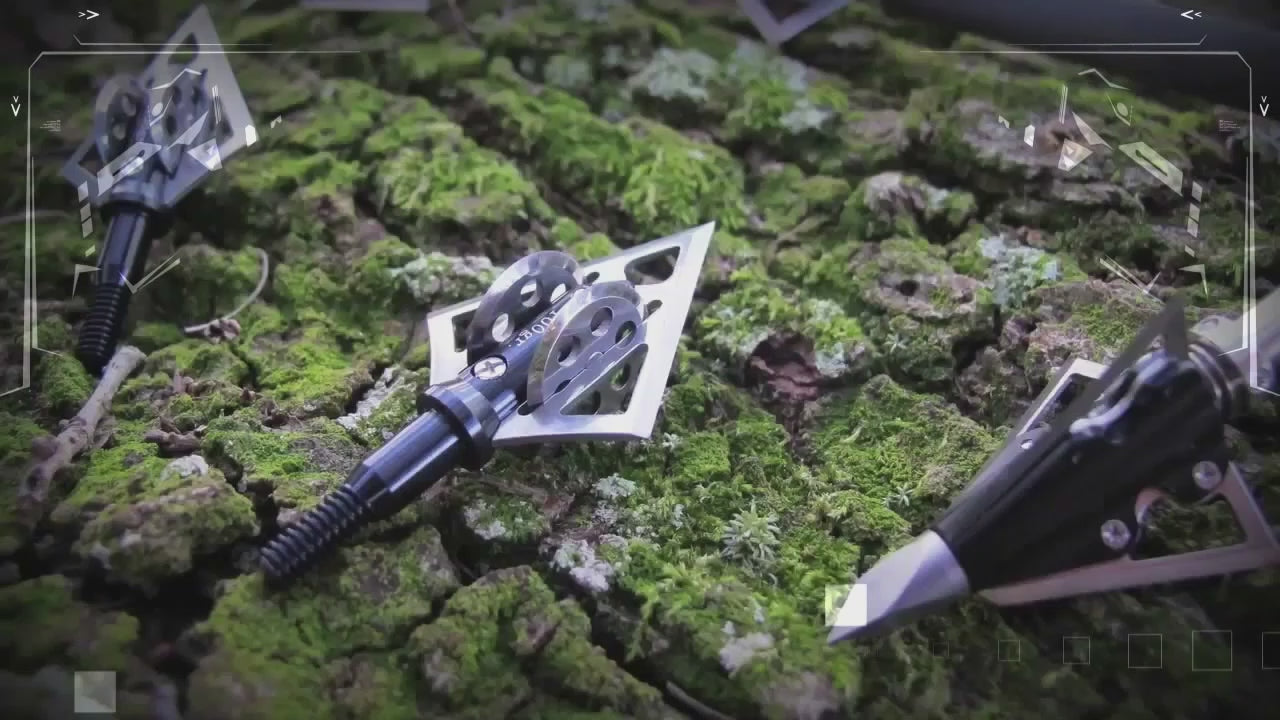 REXPID NURI | Fixed Broadheads for Crossbow Hunting - "Pizza-Cutter" Blades - Enhanced Penetration & Deeper Wound Channel
