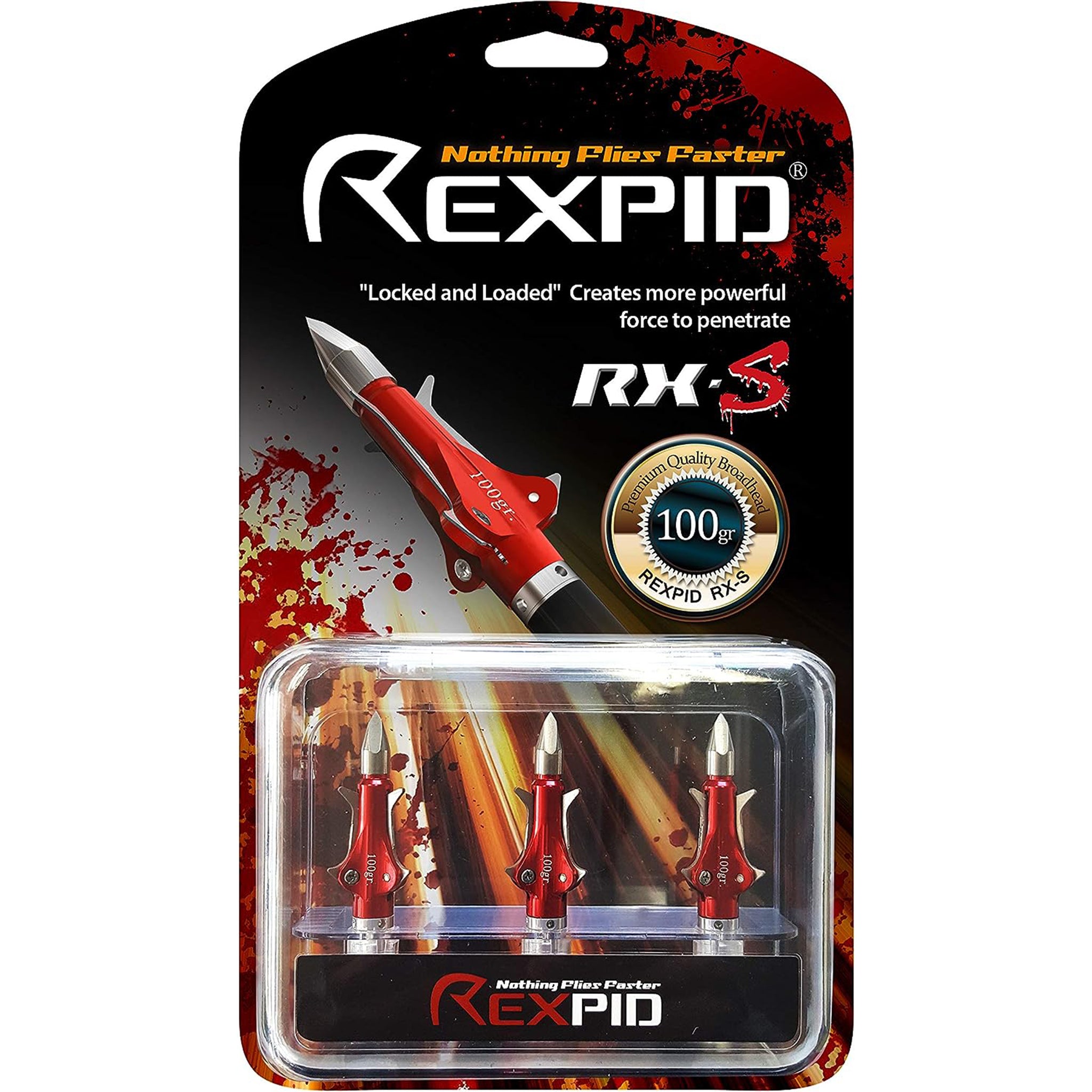 RX-S - Mechanical Broadheads For Crossbow Hunting - 3 Locked & Loaded Blades - Opens On Impact - Powerful Penetrating Force - 1½˝ Cutting Diameter - 0.035" Blade Thickness - 100 Grain - 3 Pack