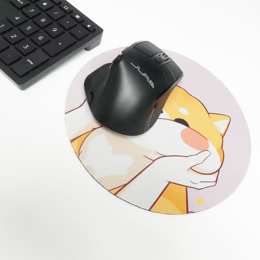 Adorable Shiba Inu Mouse Pad - Cheek Squeeze! Cute Motivational Puppy